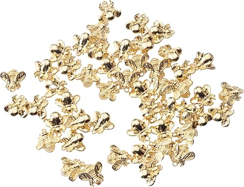 50 dijes de abeja 3D de metal vintage, pequeños y lindos abejorros para hacer joyas, collares, pulseras, aretes, llaveros, accesorios para proyectos