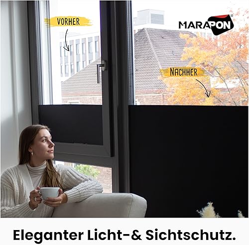 Miniatura 10 de MARAPON Staitc - Película adhesiva para ventana 11.8 x 157.4 pulgadas Película de privacidad para ventana de vitrales, película de privacidad para