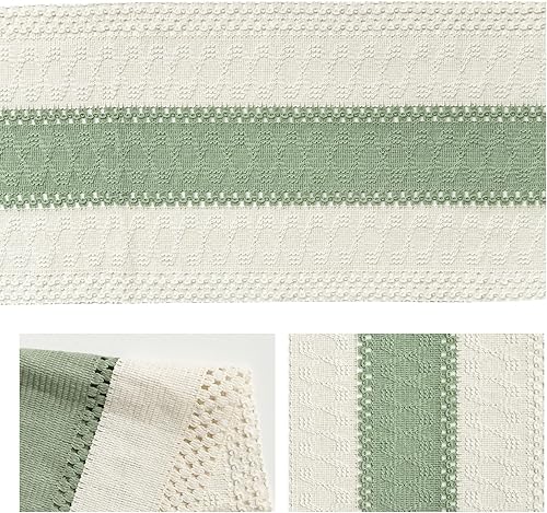 Miniatura 6 de Artoid Mode Camino de mesa rústico de granja verde claro, decoración de mesa de comedor de cocina hueca de temporada para decoración de fiesta del