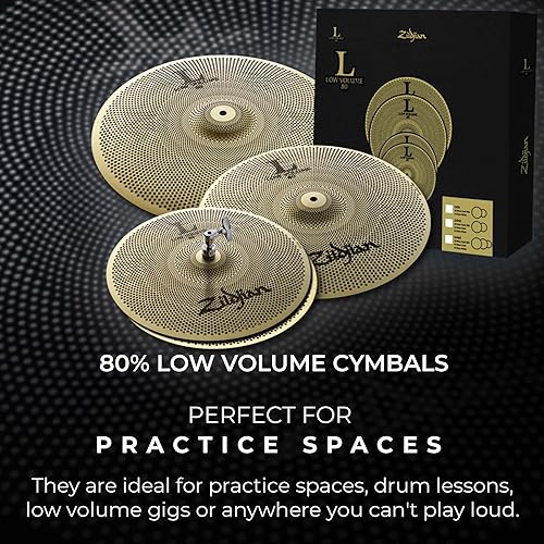 Miniatura 62 de Zildjian LV38 - Paquete de platillos de bajo volumen con bolsa de platillo, baquetas y paño de pulido de Austin Bazaar Paquete con baquetas