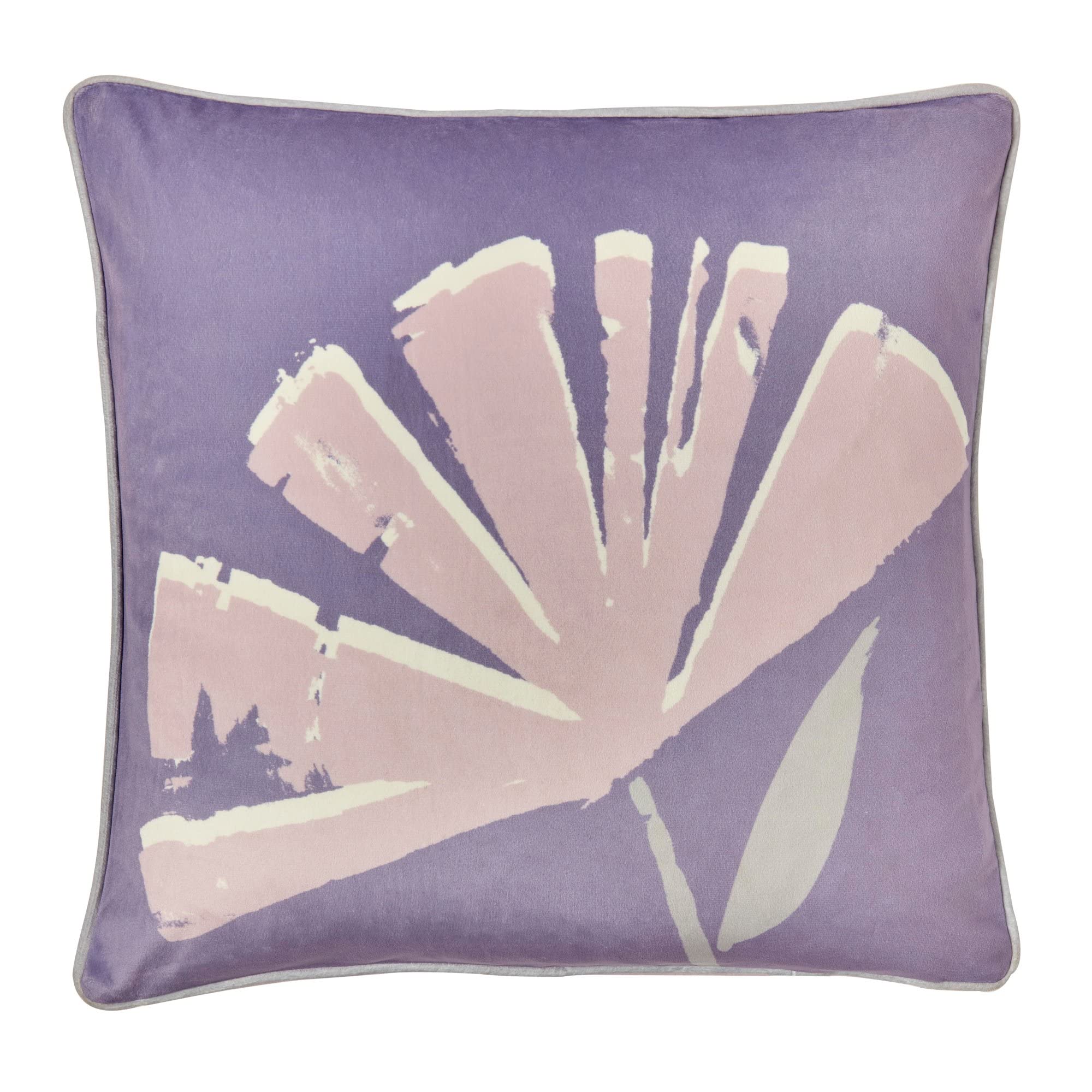 B&Q -  Alma Lilac Soft Touch Velvet Filled Cushion