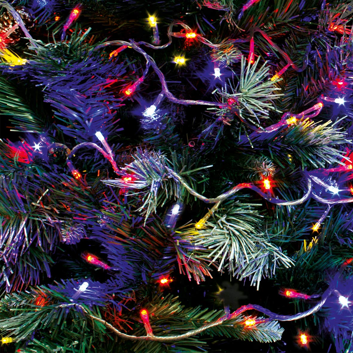 The Christmas Workshop 76040 Multi-Coloured Christmas Lights / 300 LED Christmas Tree Lights / 29.9 Metres Long/Battery Operated/Indoor Or Outdoor Christmas Decorations / 8 Light Modes