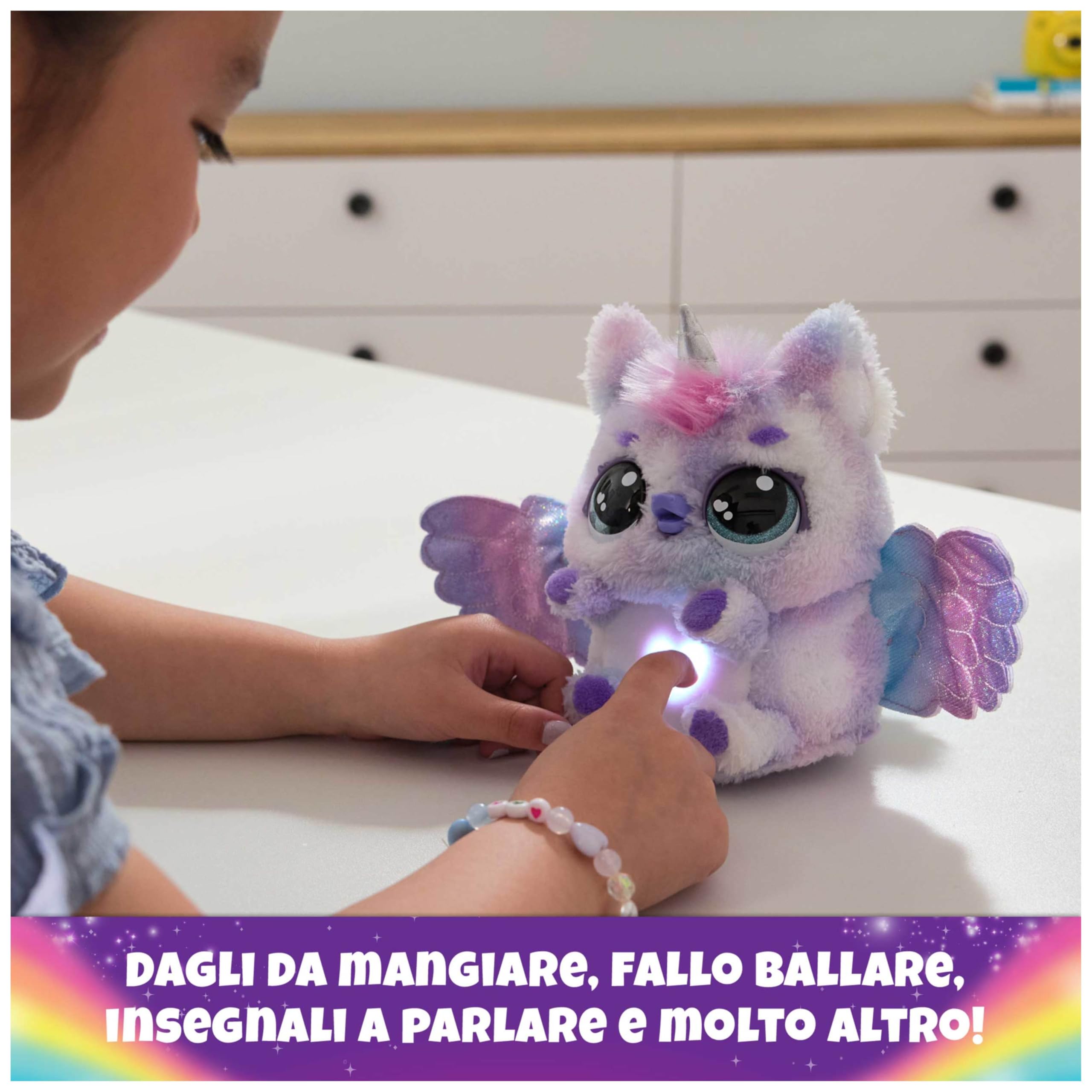 HATCHIMALS Alive, Uovo Mystery Hatch Pufficorn, Peluche Interattivo a Sorpresa con Effetti Speciali, Nebbia, Luci, 100 Reazioni e Suoni, Giocattoli per Bambini e Bambine, 5+ Anni - Modelli Variabili