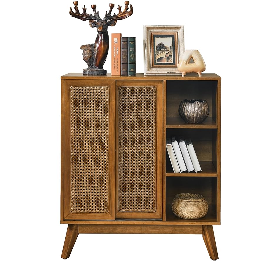 木製ラック・ウッドラック Landscape Products Cabinet Low Walnut Amazon.com - LKTART Mid Century Modern Storage Cabinet with