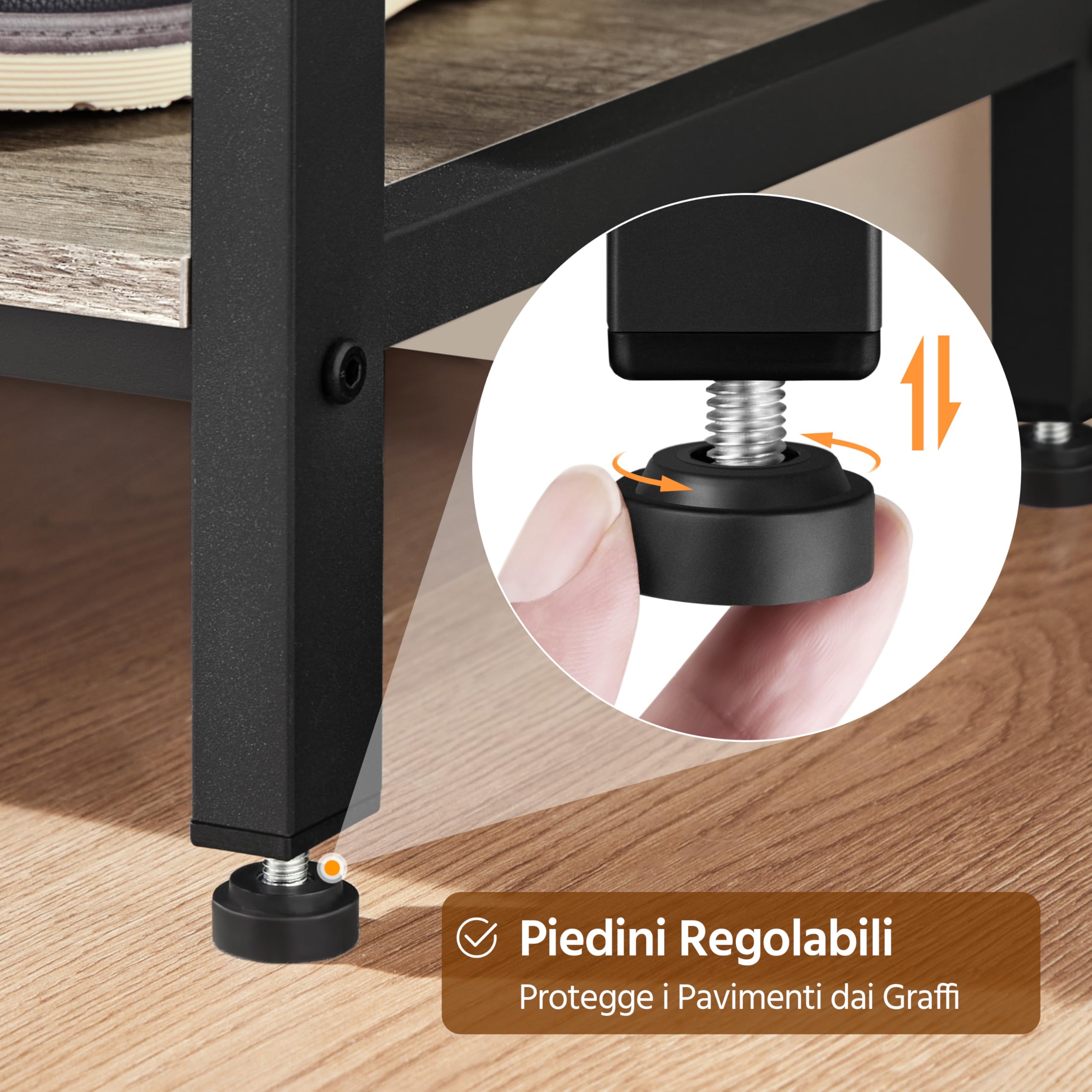 Yaheetech Stand Appendiabiti Attaccappani con Panca Scarpiera da Ingresso in Legno e Metallo Mobile Autoportante Portabiti da Entrata Mobile da Corridoio con Ripiani e 12 Ganci Grigio
