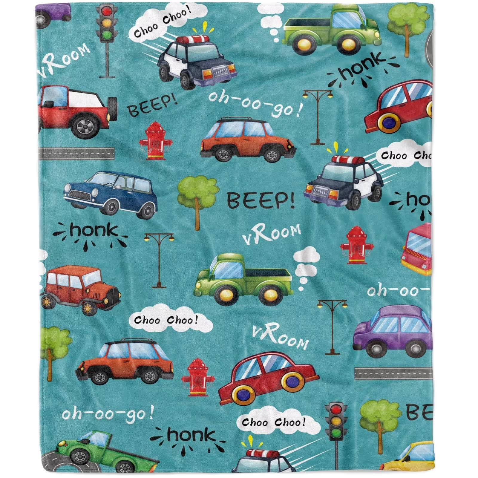 Car Blanket for Kids, Comfy Plush Flannel Fleece Throw Blanket Lightweight Warm Cute Car Blanket, Soft Fluffy Fuzzy Blanket for Boys Girls Birthday Gifts, Travel Beach- 50x40 Inches