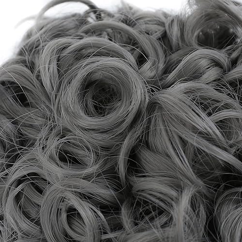 Miniatura 5 de Peines de pelo rizado para moño sintético con clip para cola de caballo con clip, bandeja para moños, extensiones de cola de caballo (#Dimgray)