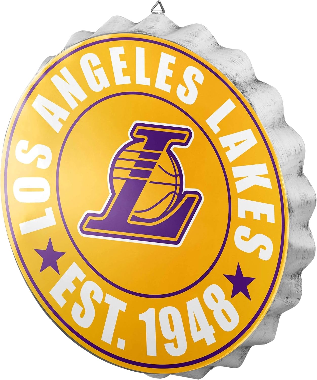 FOCO NBA Team Logo Metal Bottle Cap Hanging Wall Sign