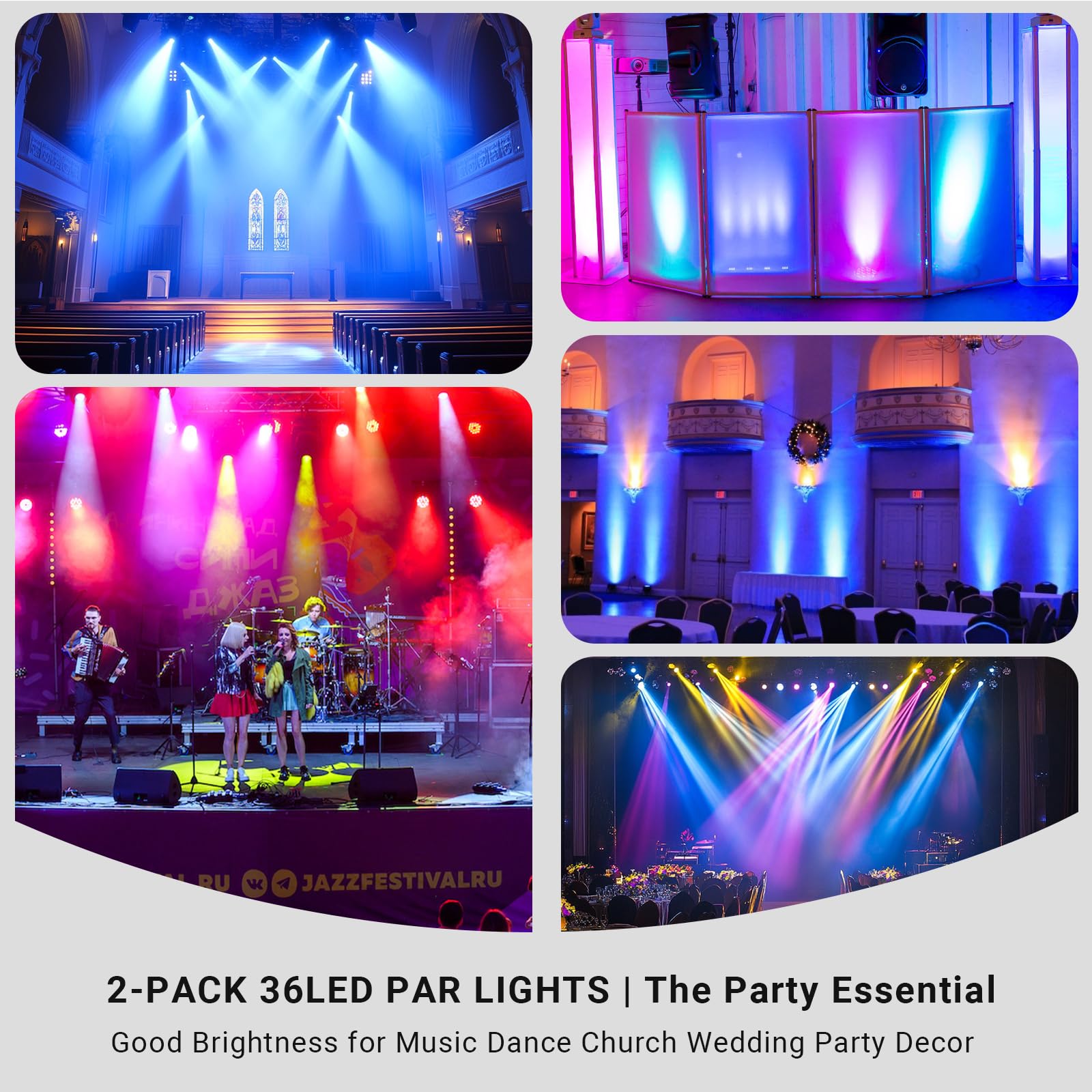 Amazon.com: Stage Par Lights 2Pack: 36LEDs RGB DJ Light - Remote