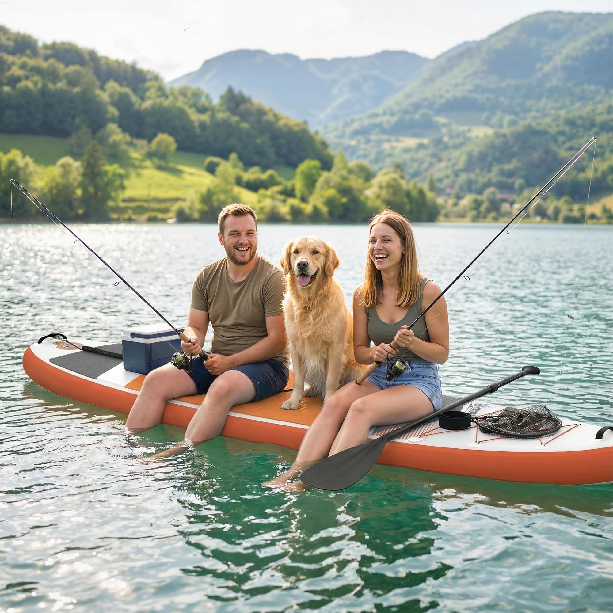 Outsunny Tavola Sup Gonfiabile Adulti, Stand Up Paddle Board con Ponte Antiscivolo in EVA, Pagaia in Alluminio Regolabile, Zaino, Pompa, Pinna Rimovibile, Carico 160 kg, 320x82x15cm, Tutti i Livelli