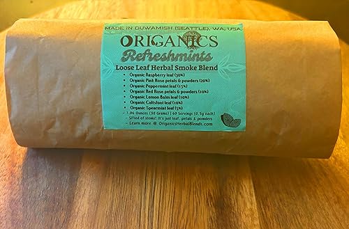 Miniatura 9 de ORIGANICS Refreshmints - Mezcla de hierbas (1.06 onzas1.06 oz, hoja suelta)  Combate los síntomas comunes de abandono de cigarrillos con frambuesa,