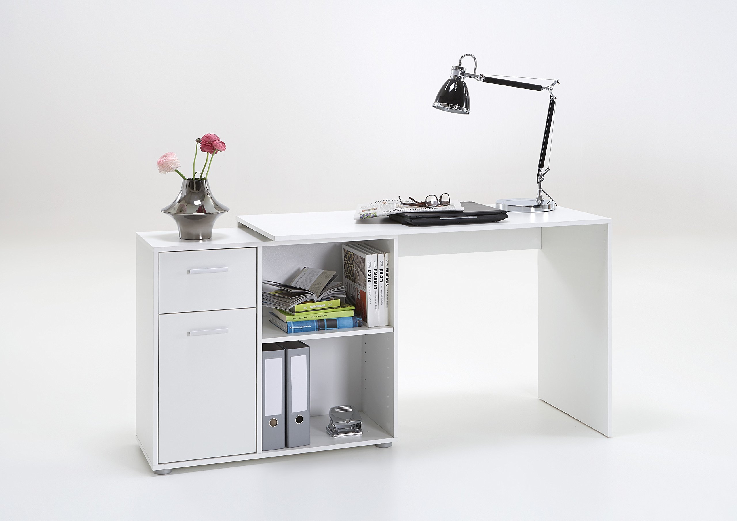 FMD Albrecht, sosna, biała, 117 x 83 x 74 cm