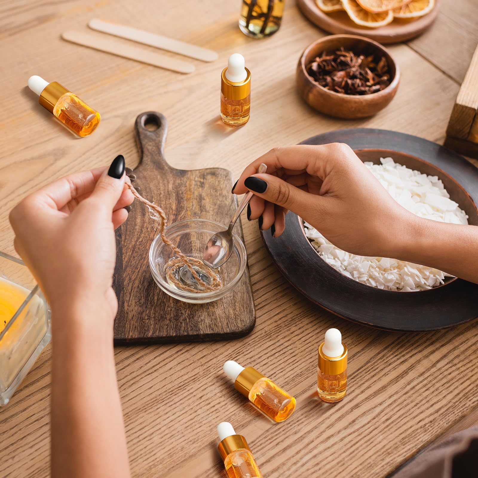 Didaey 200 mini botellas cuentagotas de vidrio, mini botellas cuentagotas de muestra, viales pequeños de muestra con tapa para viajes, aceites esenciales, perfume de muestra líquida cosmética