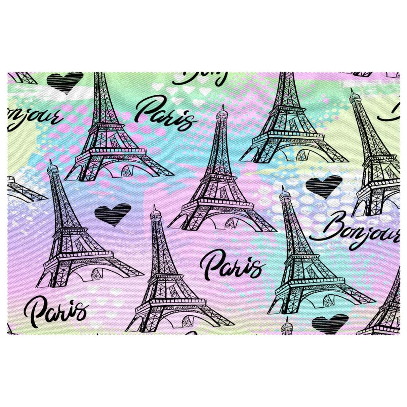 Sets de table Tour Eiffel et cœur x6 - Antidérapants et thermorésistants 30x45 cm