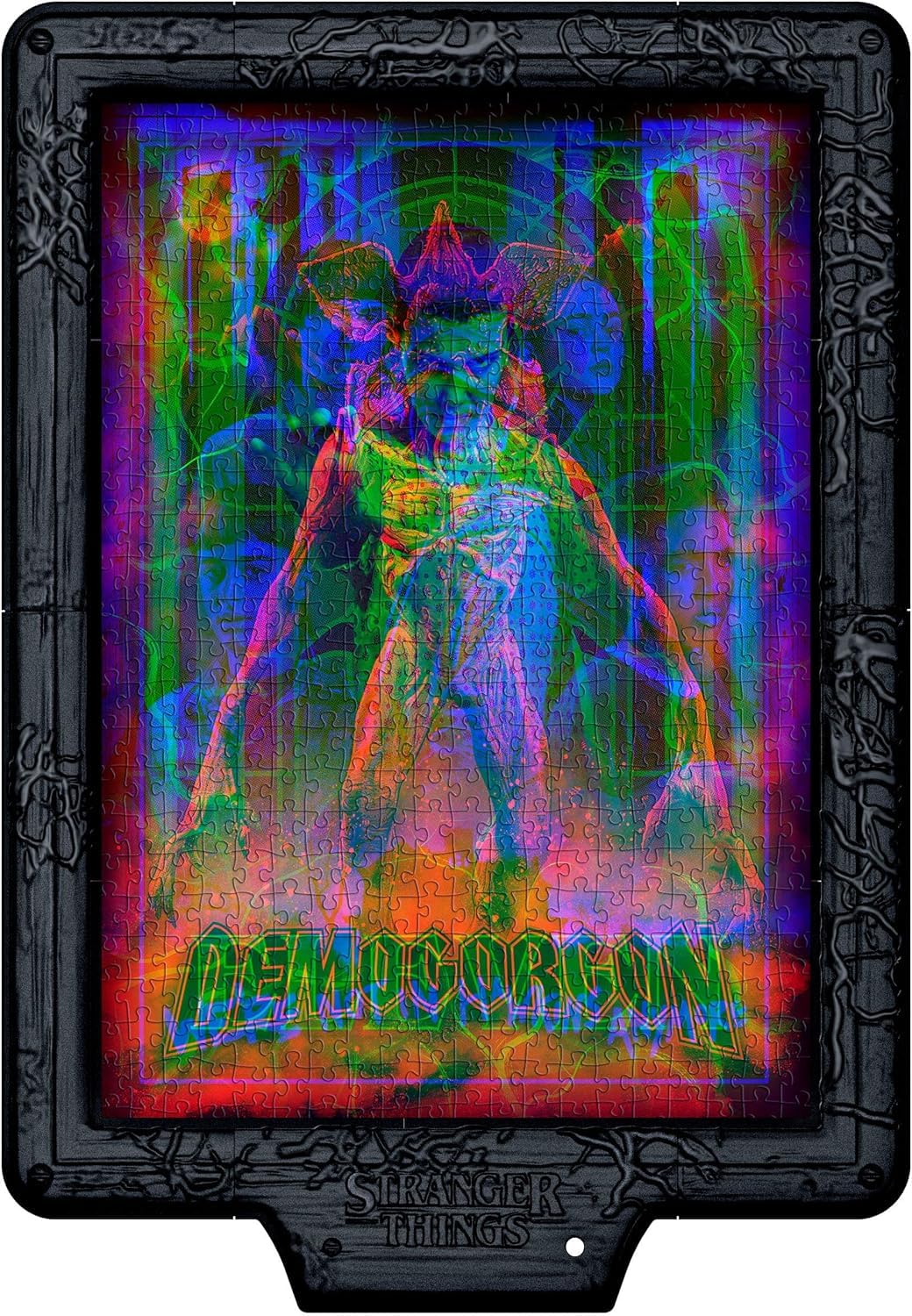 Clementoni - Puzzle Stranger Things - The DEMOGORGON'S Hunt, con luz LED: Rompecabezas de 520 Piezas, Escena Que Cambia de Color con Eleven contra Demogorgon