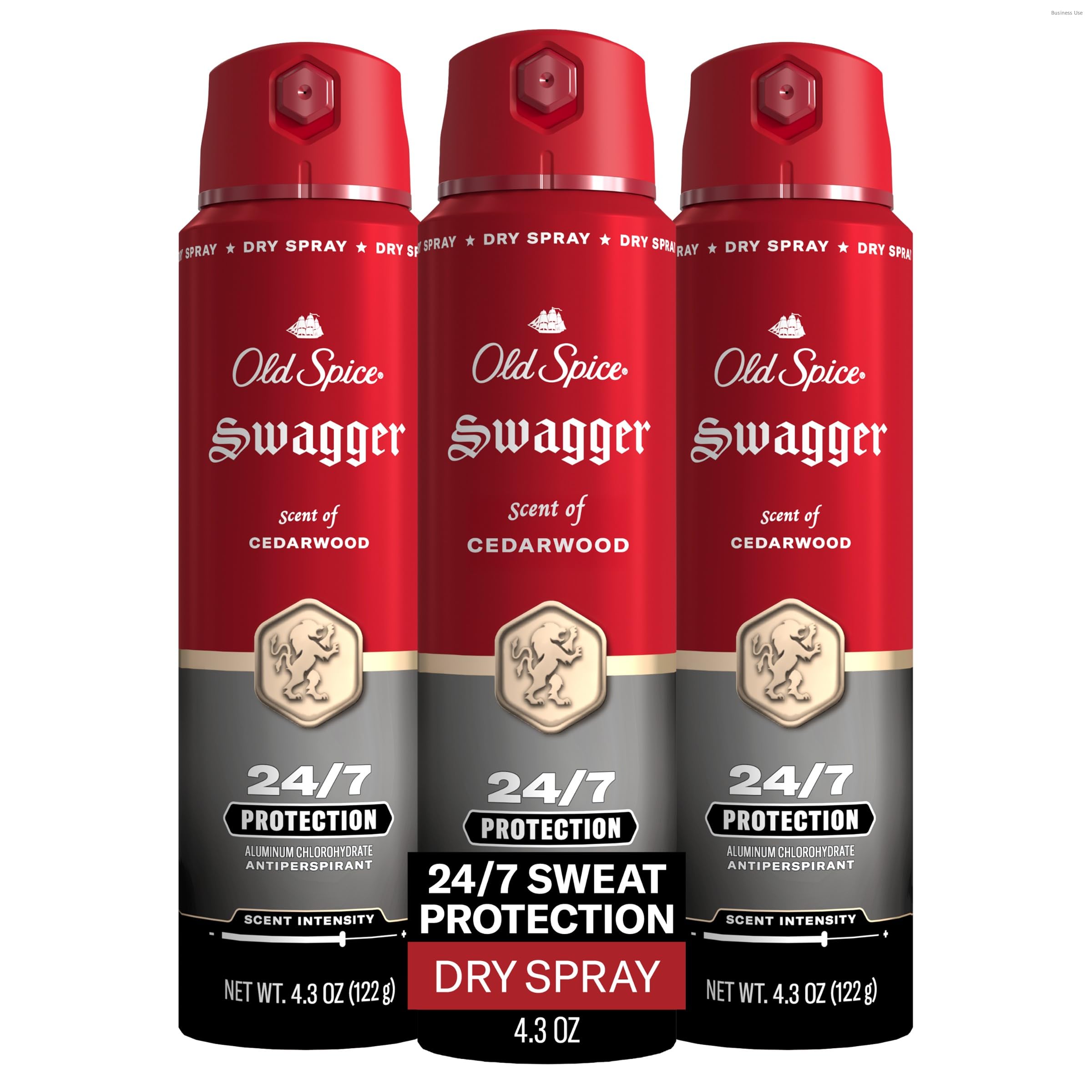 Old Spice Dry Spray Antiperspirant Deodorant for Men, 24/7 Sweat & Odor Protection, 24/7 Sweat Defense & Lasting Freshness, Swagger with Cedarwood Scent, 4.3 oz (Pack of 3)