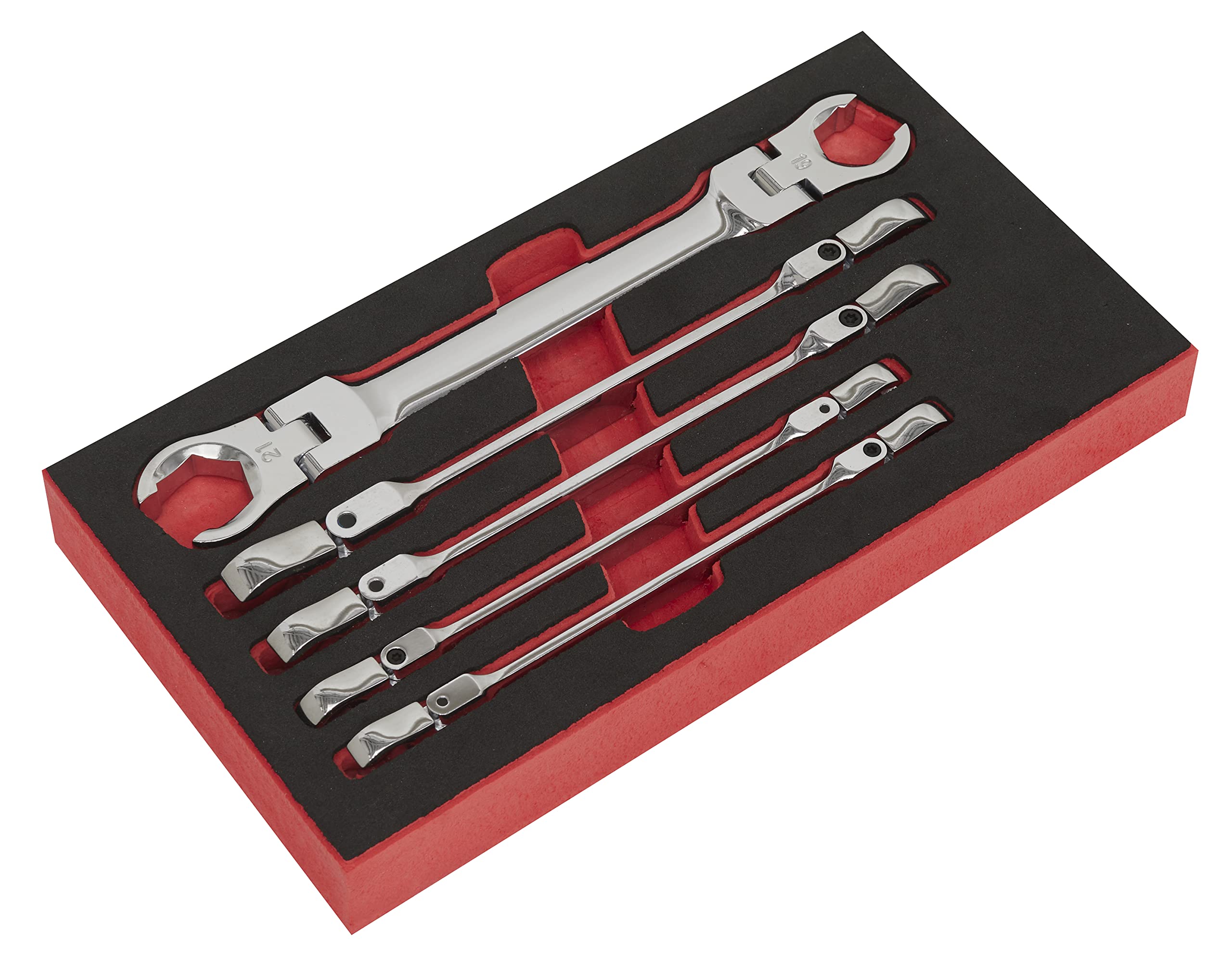 Sealey Flexi-Head Flare Nut Spanner Set 5pc
