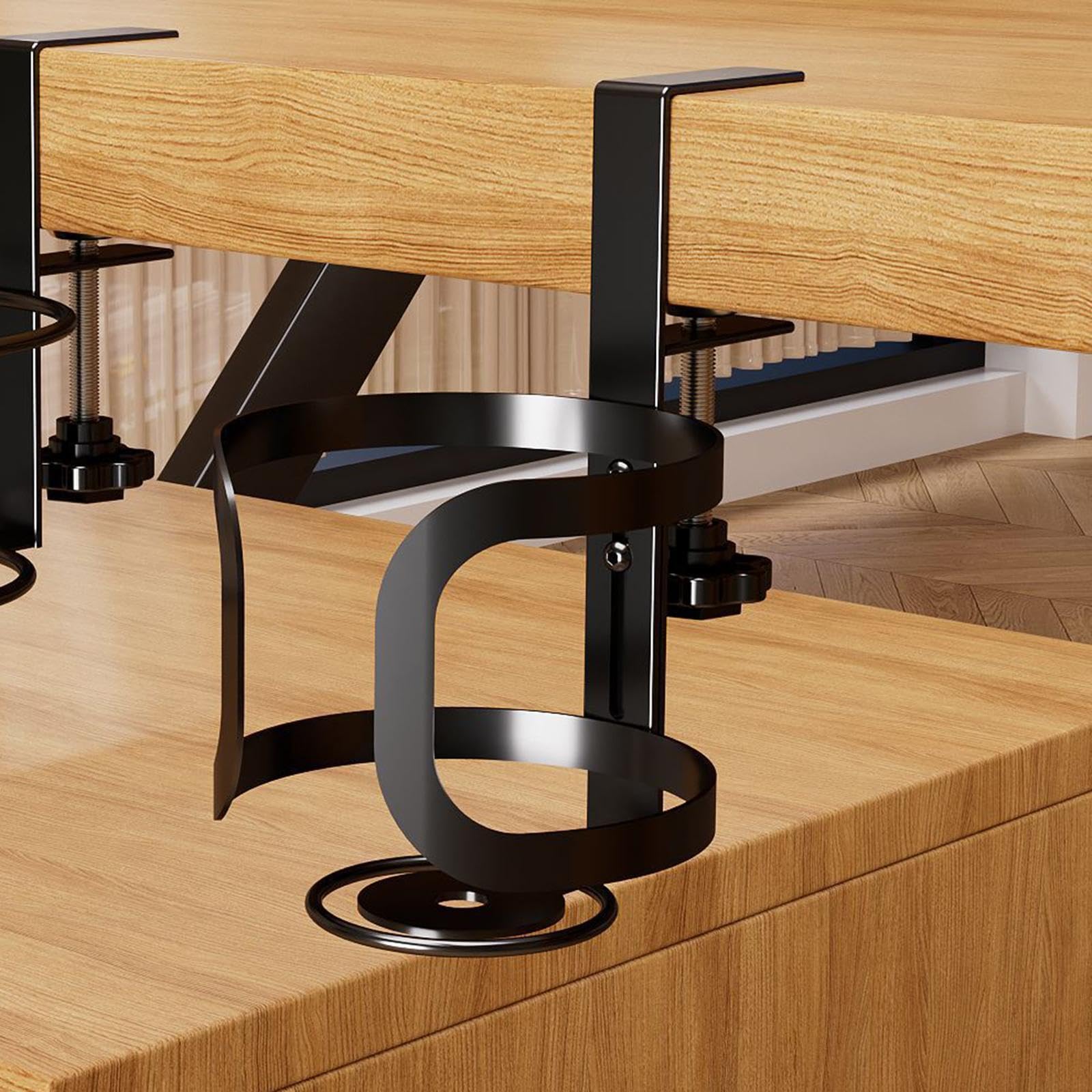 Getränkehalter für Den Schreibtisch, Getränkehalter, Verstellbare Klemme, Tisch Organizer, Schwarz