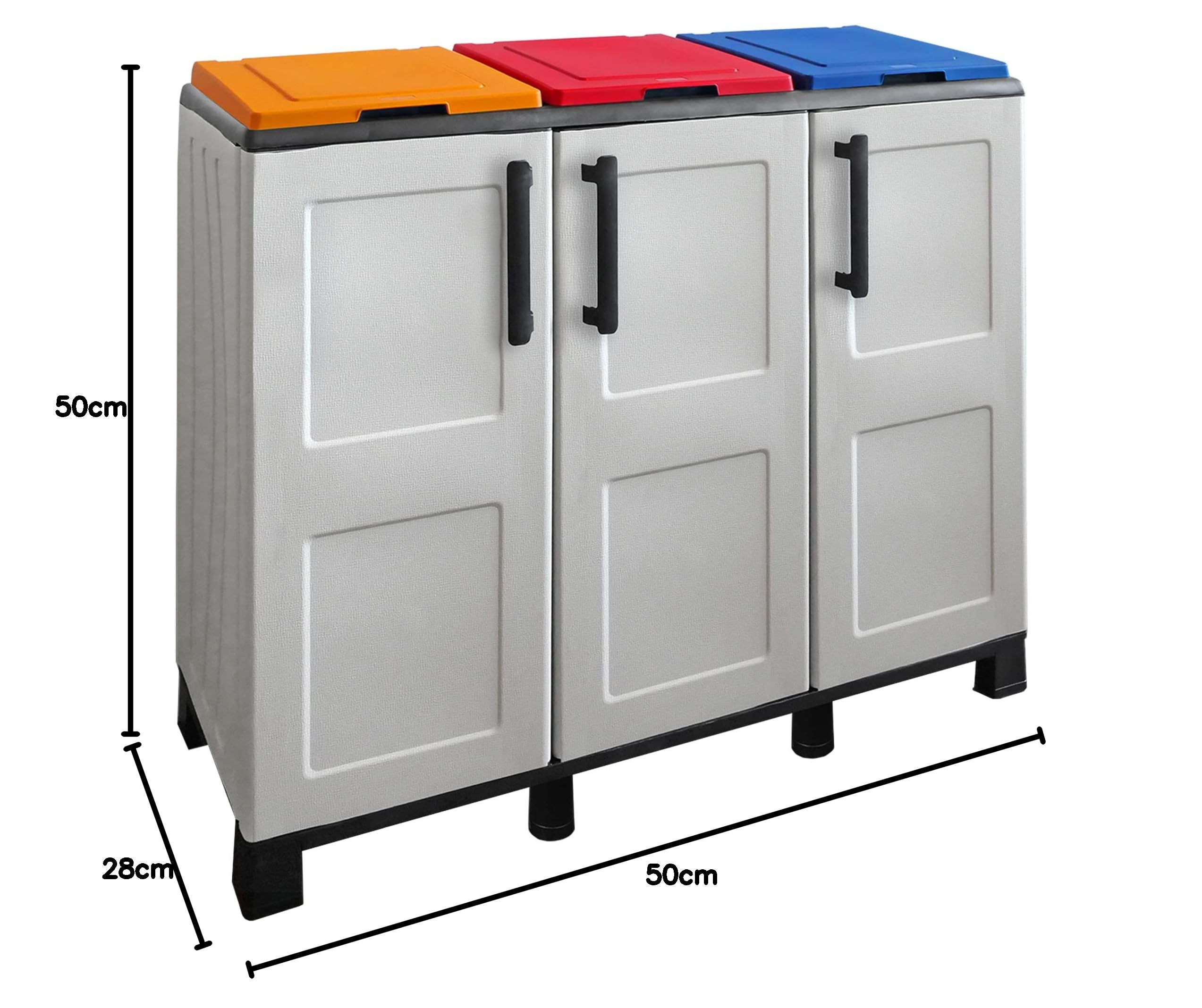 Art Plast Idée Armoire mi-Hauteur en polypropylène, Orange/Rouge/Bleu