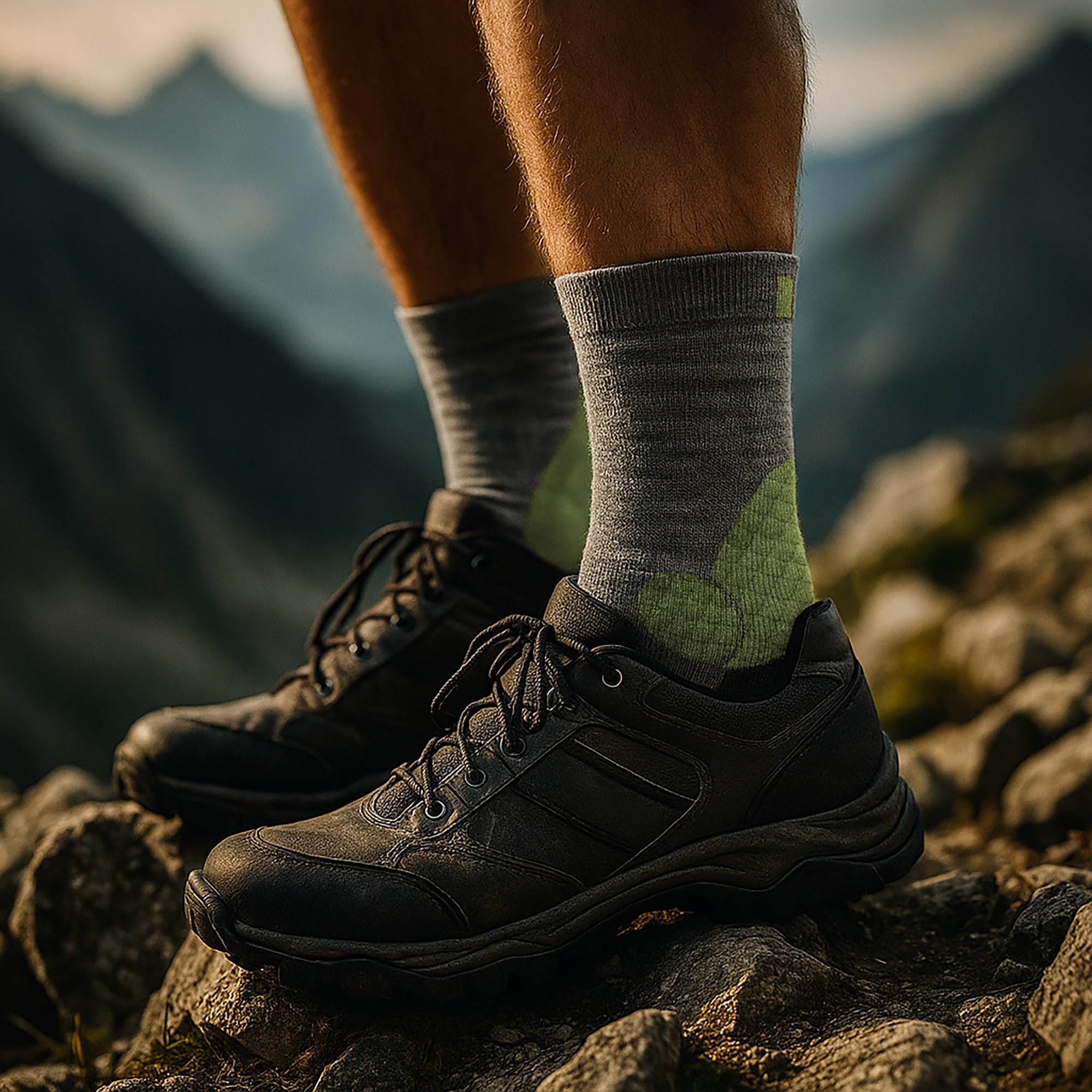 Kaiera - Trek Mid - 3 Pares Calcetines Técnicos de Trekking de Lana Merina, cómodos para las 4 Estaciones, Reforzados y Made in Italy