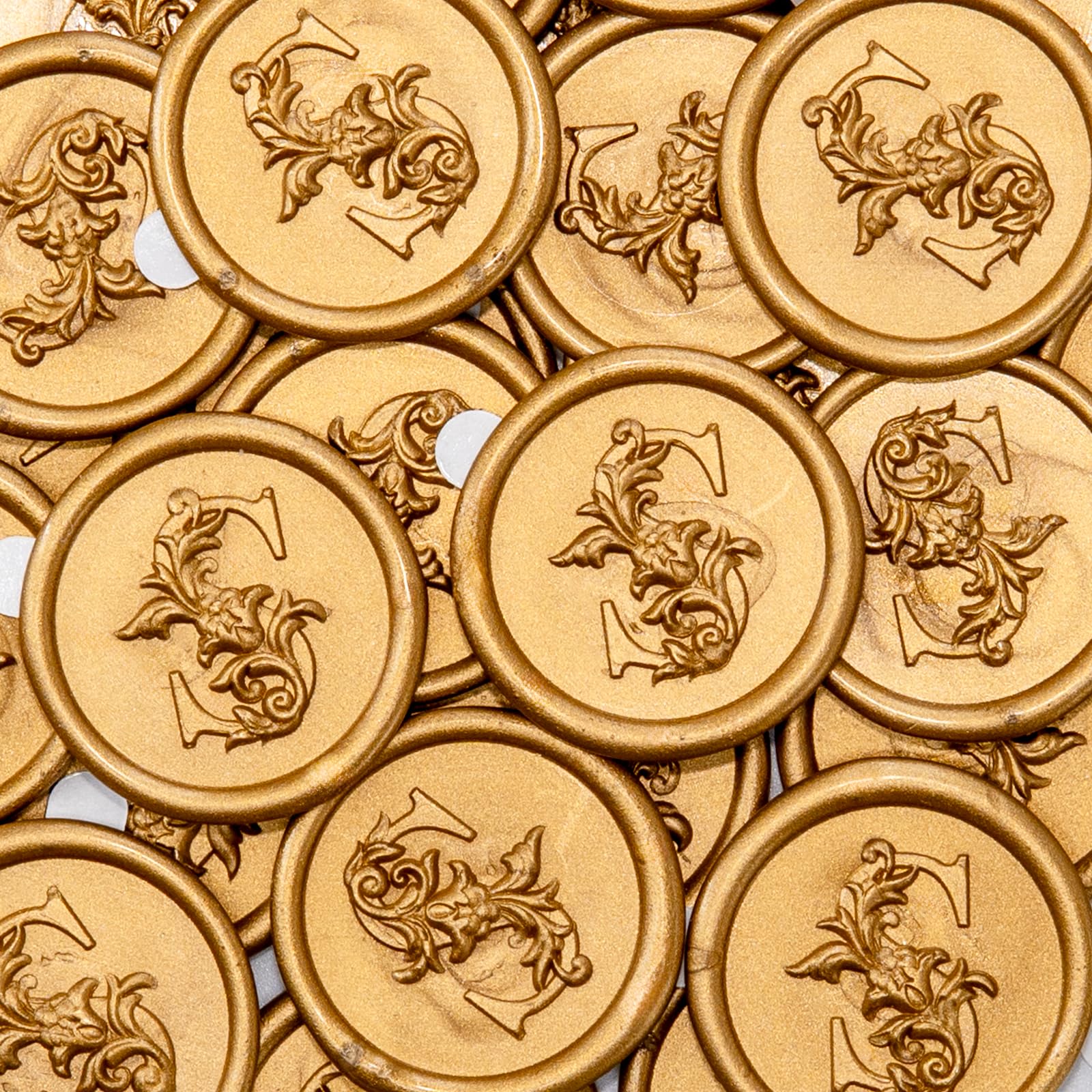 Nuvretk 25pcs Gold Wax Seal Stickers Letter S, Handmade Initial Alphabet Seals for Wedding Invitations, Envelopes & Cards(S)