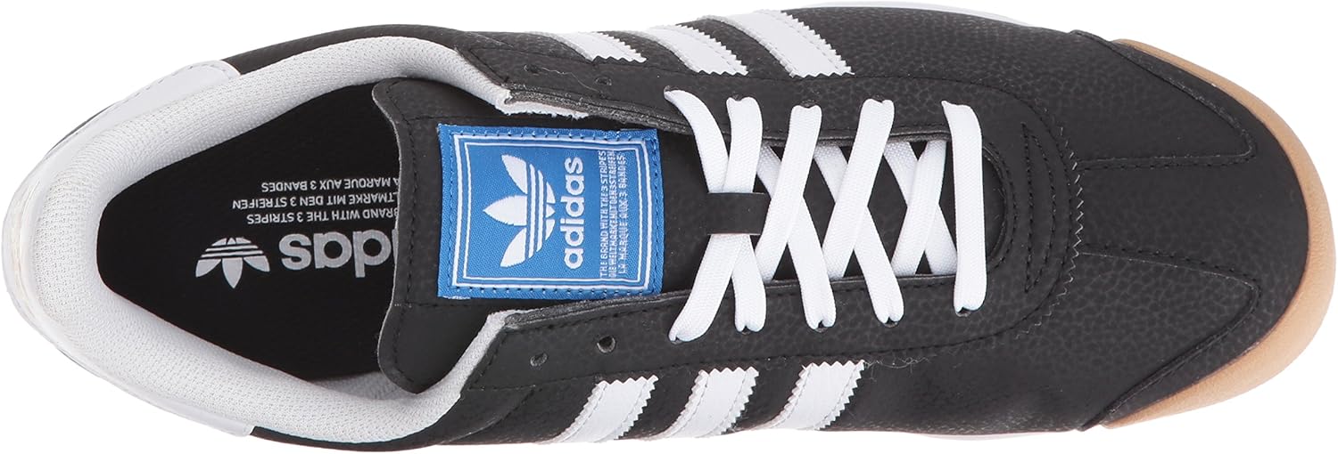 adidas Men's Samoa Retro Sneaker Running Shoe, Black/White/Metallic/Gold, 12 M US