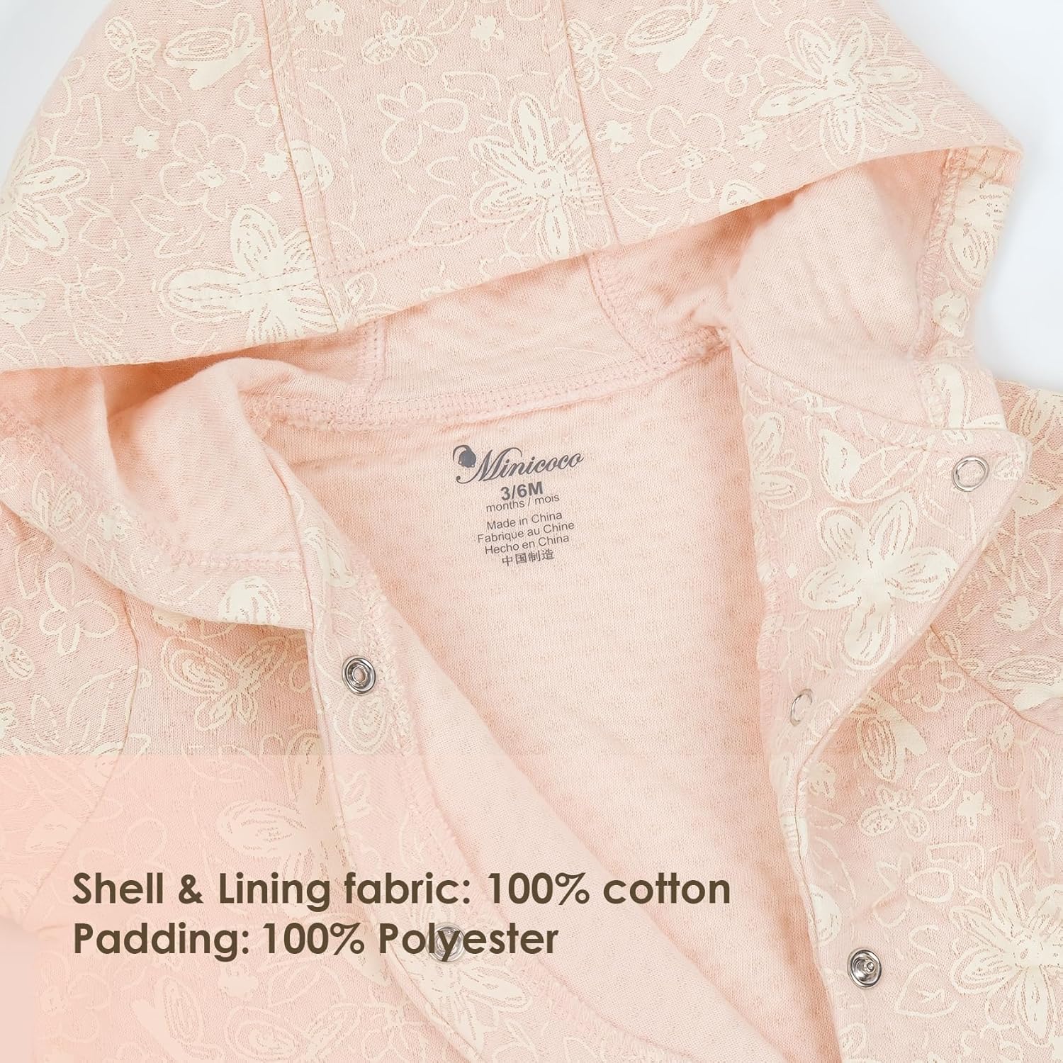 100% Cotton Baby Girl Fall Hoodies Jacket, Comfortable Soft Baby Spring Jacket,0-12Months Pink Jacket Coat - Image 4