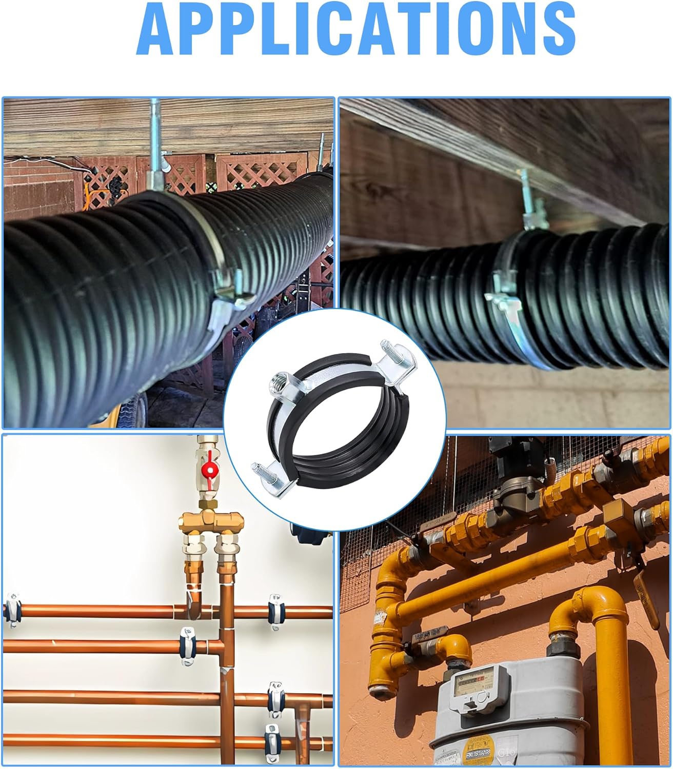 10 PCS Split Ring Pipe Hanger Heavy Duty Adjustable Pipe Bracket Clamp Wall Ceiling Mount Pipe Support ID 1 1/4 inch(32mm)