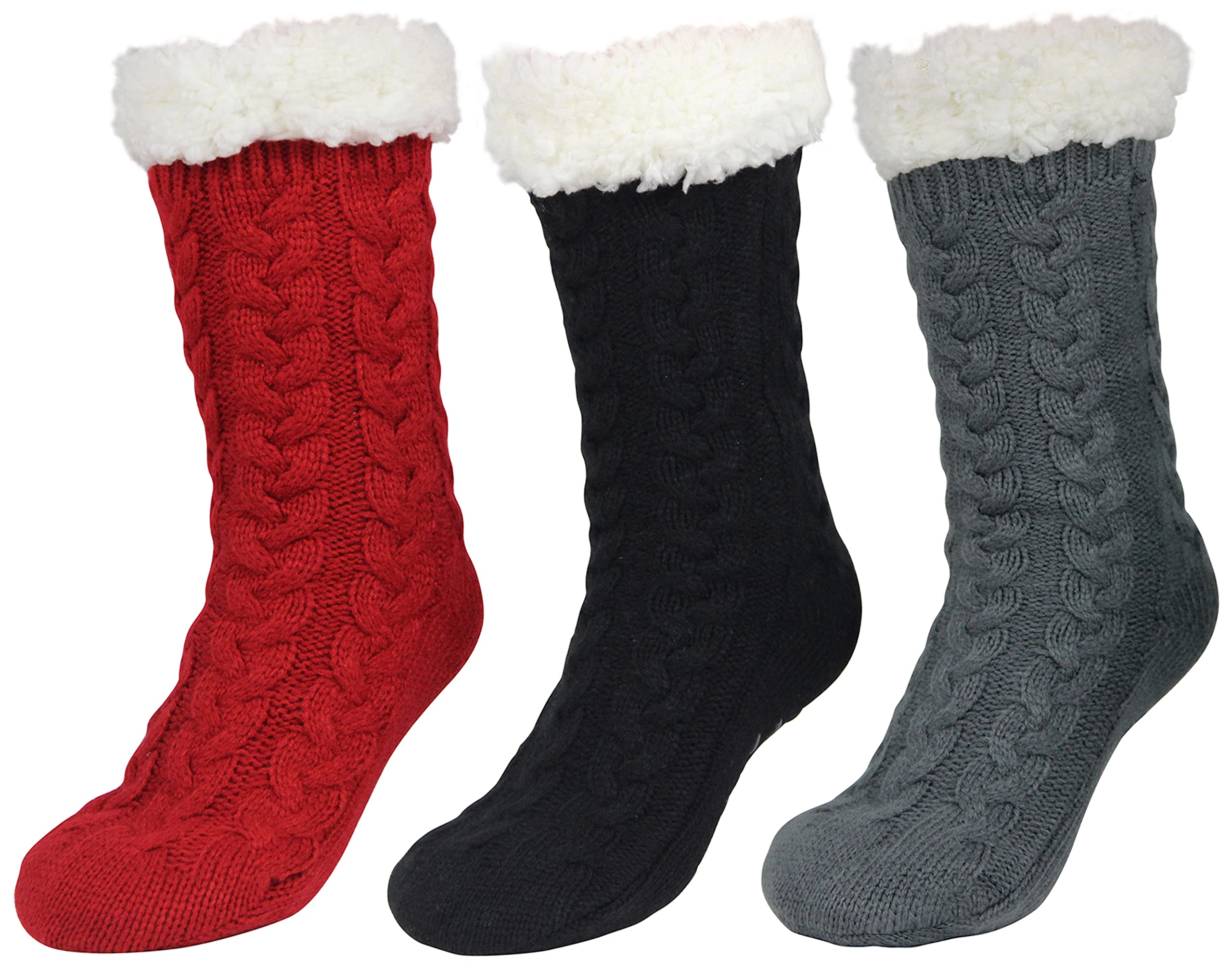 Slipper Socks for Women with Gripper Thick Fuzzy Christmas Gift