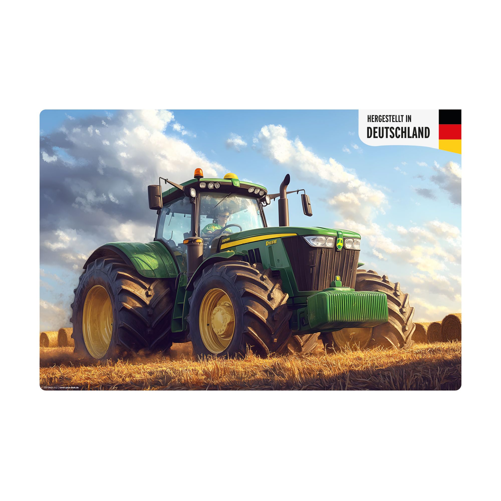 Sous-main effaçable pour enfants Tracteur agricole 60 x 40 cm vinyle Fabriqué en Allemagne