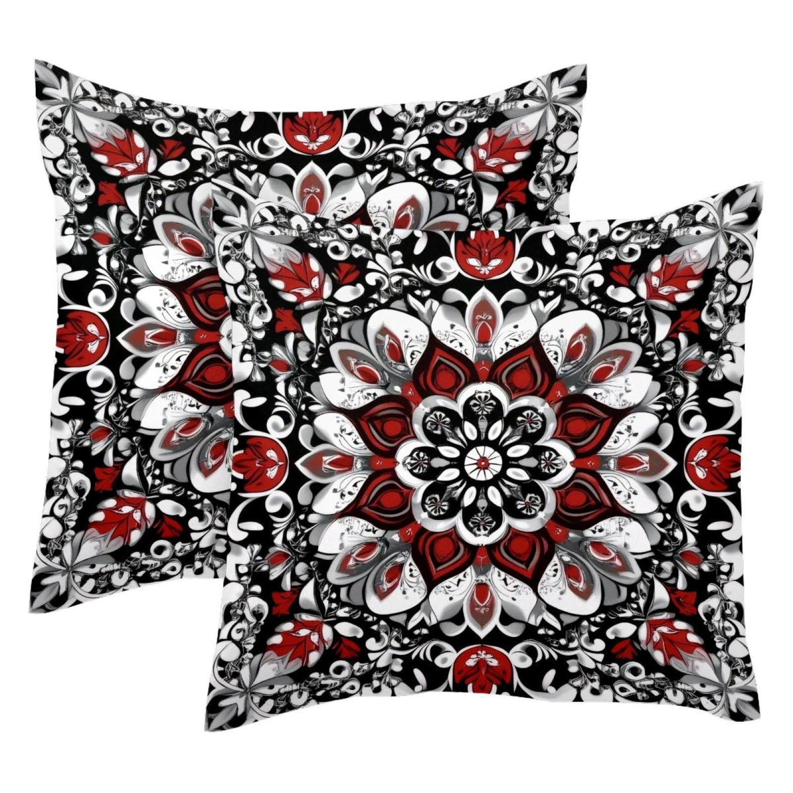 Housse de coussin velours doux double face motif mandala de luxe
