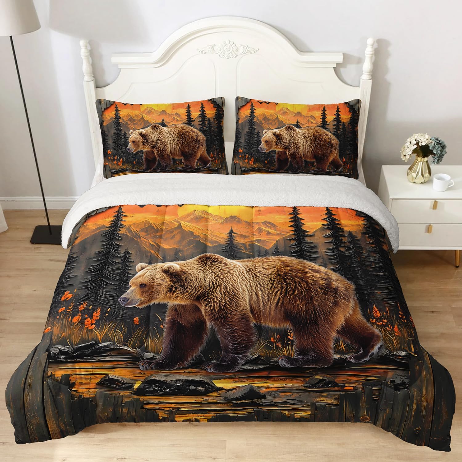 Soft and Plush Reversible Micromink and Sherpa Comforter with 2 Pillowcases,Boys Soccer Bedding Twin Size Comforter Set,Sport Themed Fuzzy Comforter for Kids Room Decor.