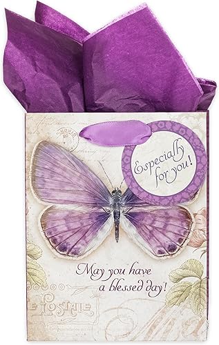 Miniatura 44 de Juego de bolsa de regalo/papel de seda de Christian Art Gifts para mamás "I Love That You're My Mom", rosa, mediano