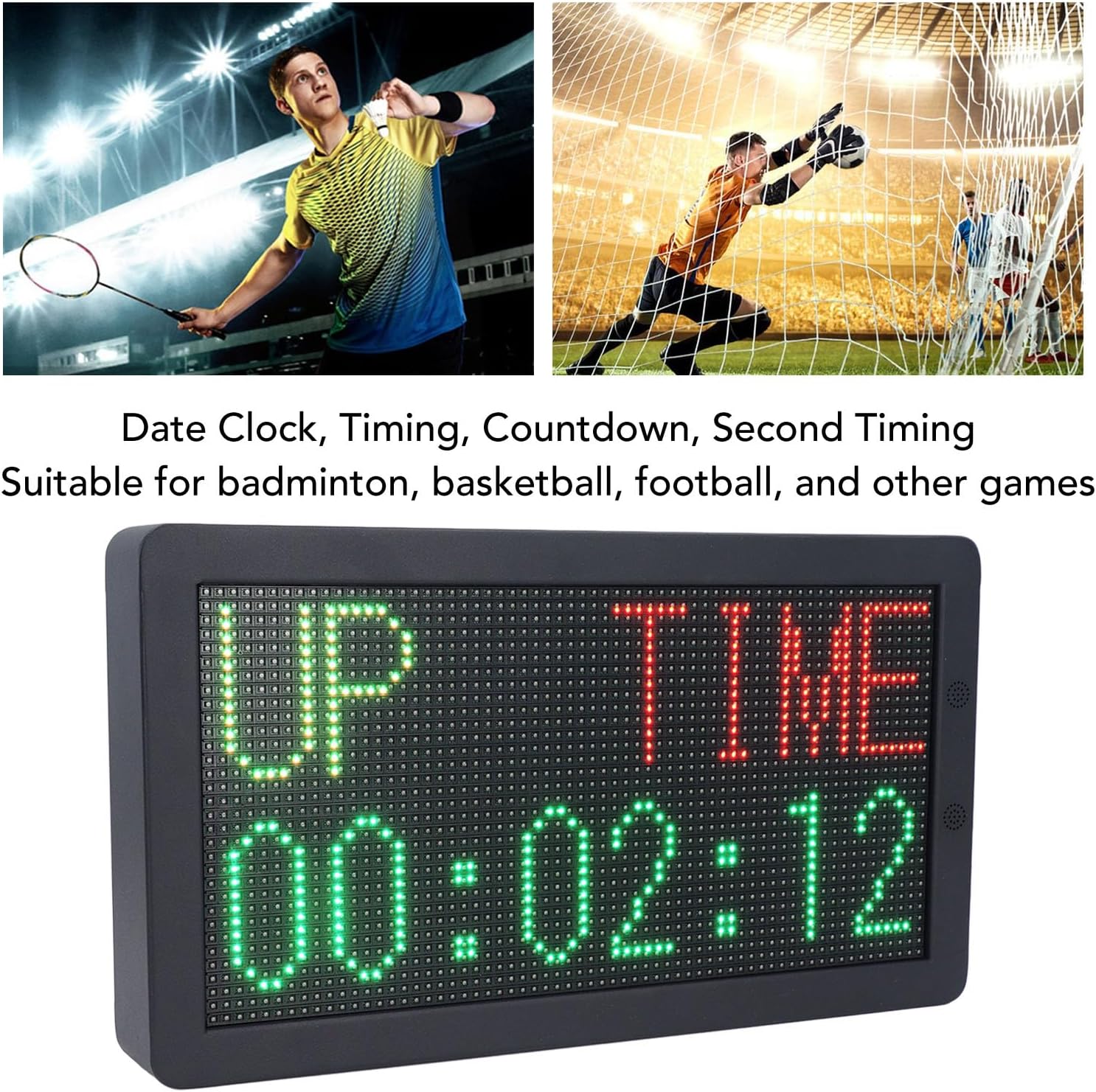 Luqeeg Basketball Scorebook with Timer Remote Control, Electronic Scoreboard, Type C Powered Scoreboard with Date Clock Display Countdown Stopwatch Timing for Sports Games