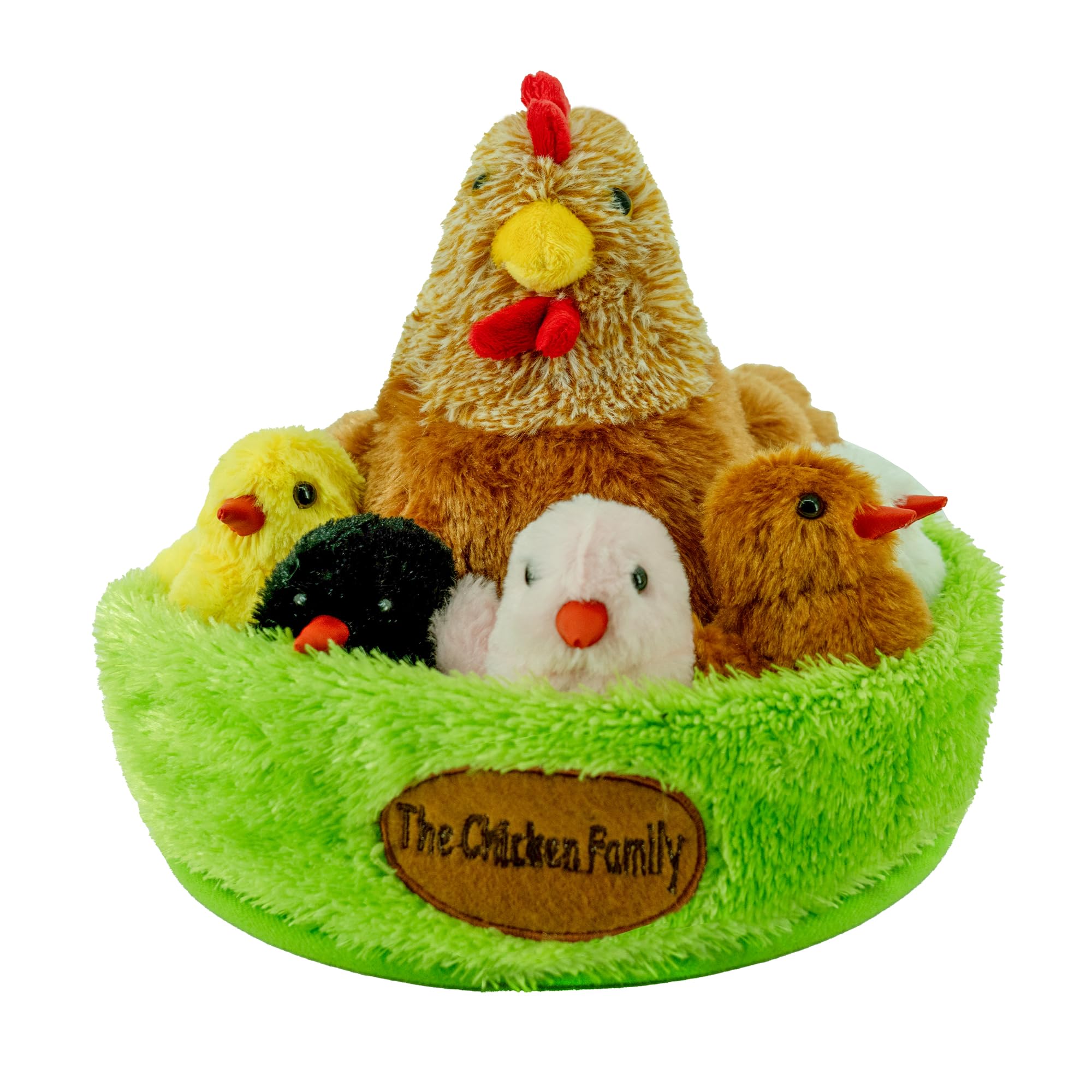 YOHAKI Chirping Chicken Stuffed 6 in 1 Animal Toys with House Little Chickens for Kids Boys Girls Bird Hen Plush Farm Birthday Party Decorations