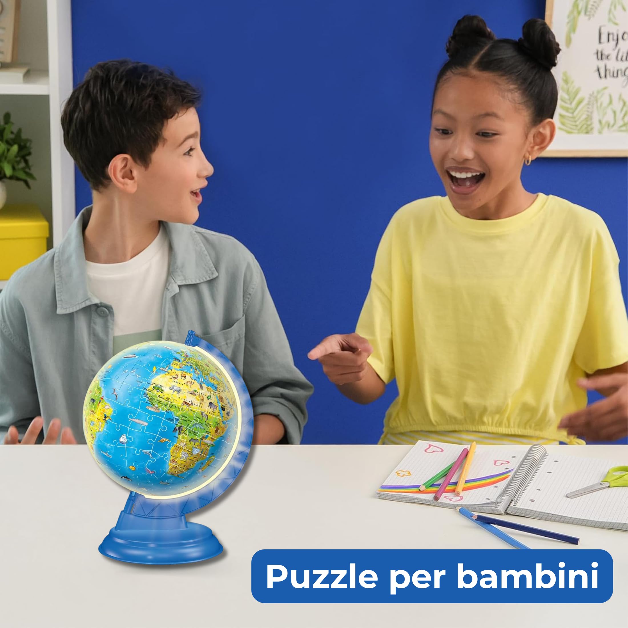 Ravensburger - Puzzle 3d Globo Terrestre Night Edition | Puzzle 3d Bambini A Partire Dai 6 Anni | Modellismo Da Costruire Bambini Di 188 Pezzi | Regalo Bambino 6 Anni E Più