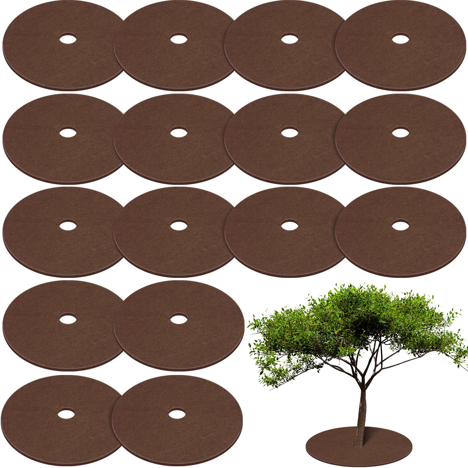 Amazon.com : Shimeyao 16 Pcs 32.2 Inch Non Woven Tree Mulch Ring
