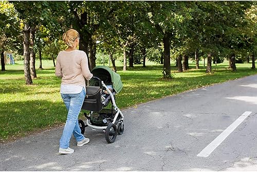 Miniatura 8 de Mochila para pañales de cuero para mujer, grande con correas de remolque, capacidad para ropa húmeda, extractor de leche, botella de leche, Negro,