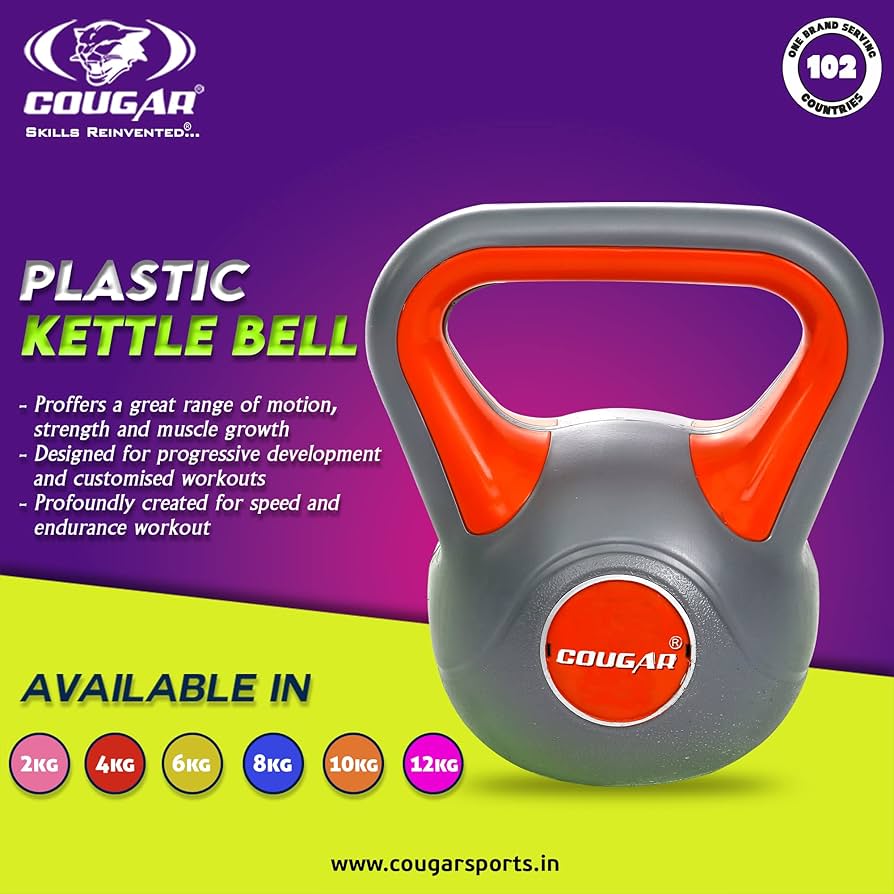 KK Kettlebells Cast Iron Neoprene Coated Strength Training Home Gym Exercise (4kg, Yellow