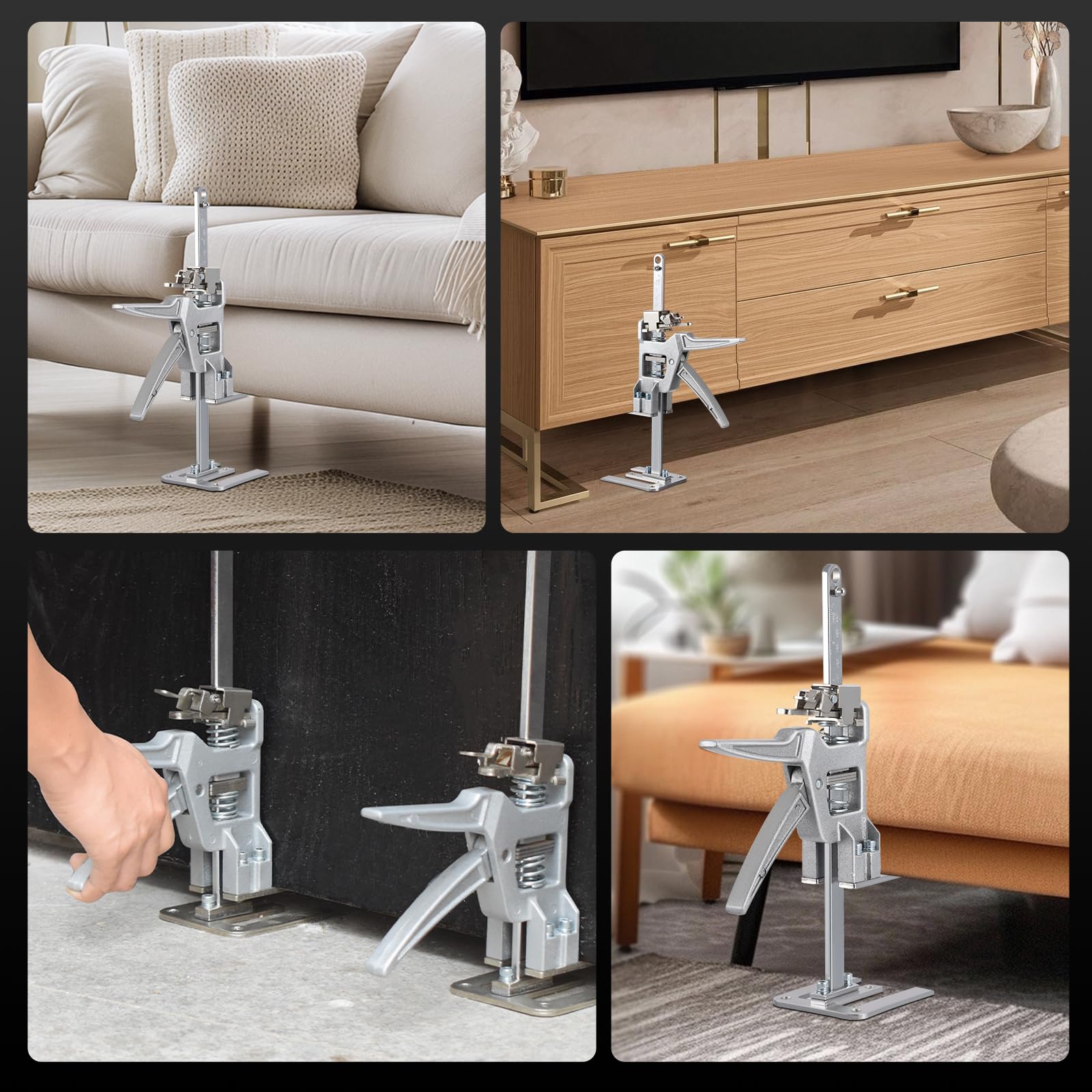 2 Stück Arbeitssparender Arm, 30cm Ganzmetall Hebewerkzeug 400kg Kapazität, Langsam und Schnell Hebefunktion, Möbelheber für Türen, Möbel, Board Heber, Gipskartonplatten.