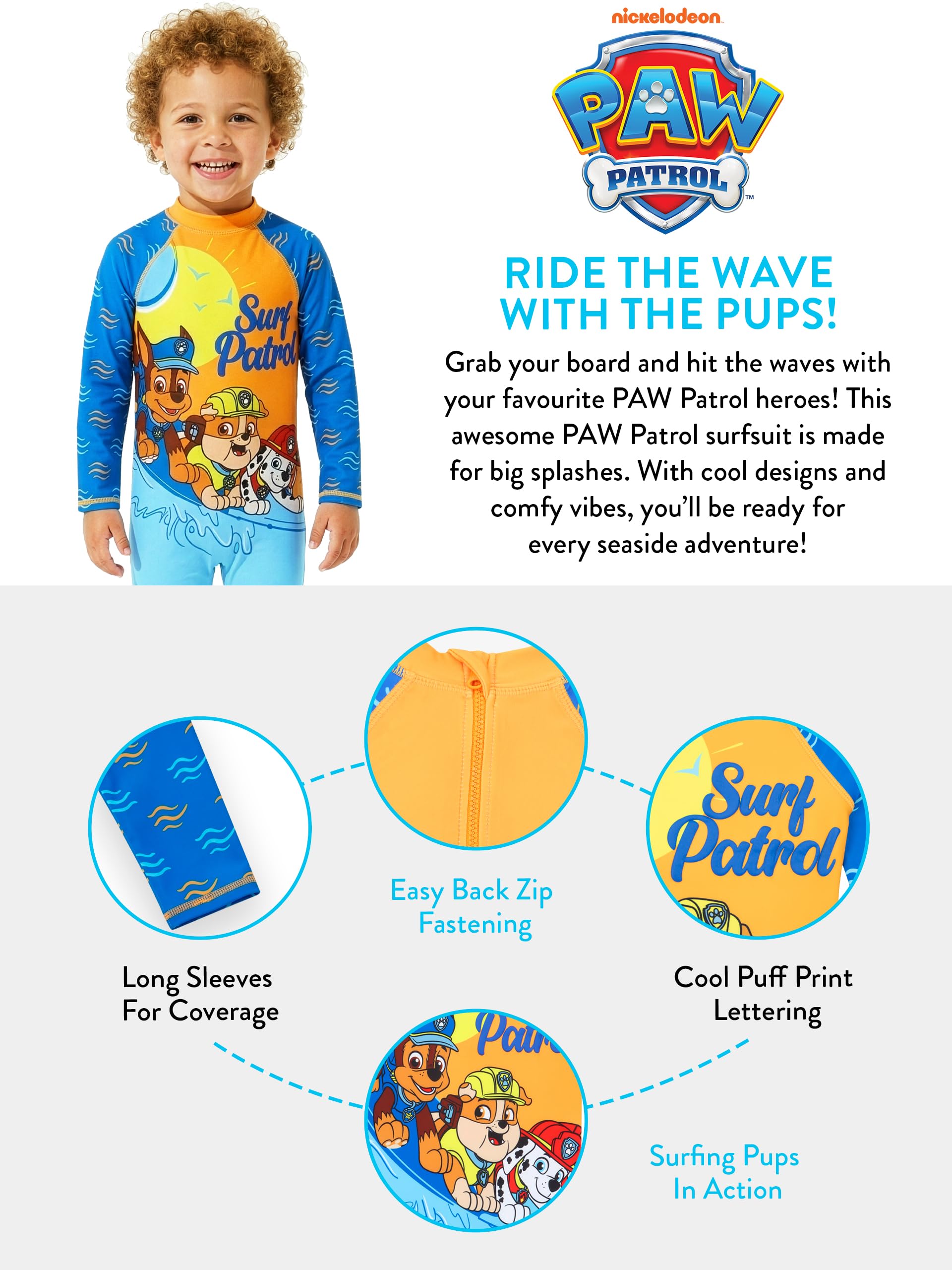 Paw Patrol Maillot De Bain Garçon, Maillot De Bain Une Pièce Garçon Manches Longues, Une Pièce La Plage Et La Piscine