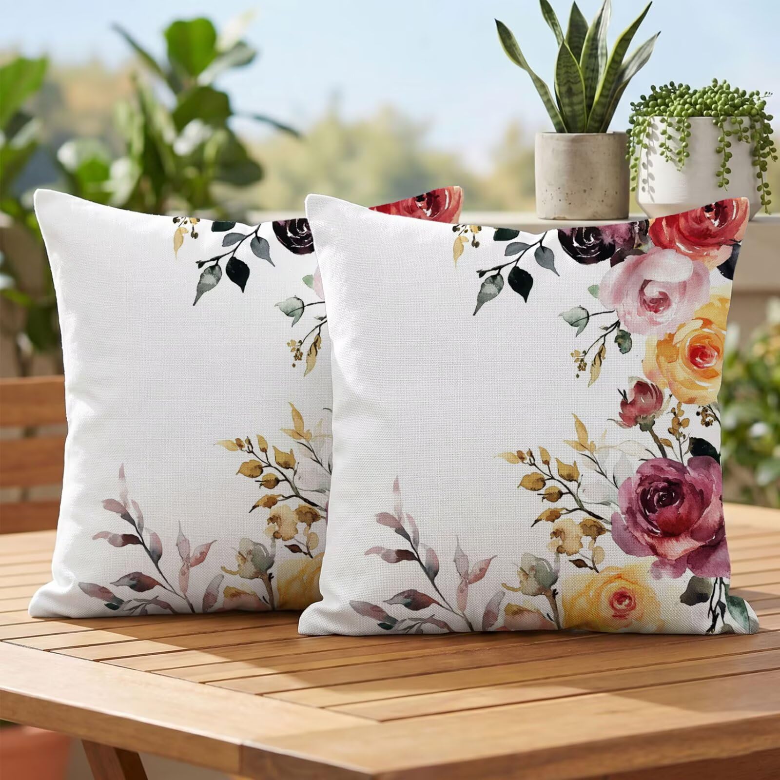 Fundas cojines exterior impermeables 40x40 lino evitan manchas y humedad en jardín y sofá