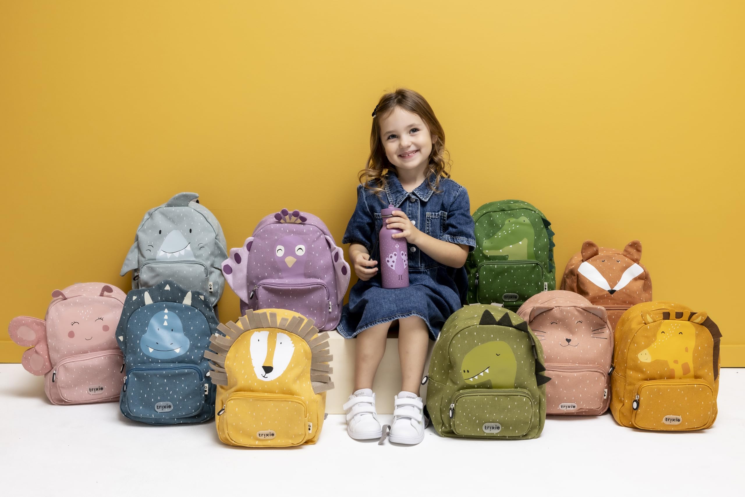 Trixie Mochila escolar pequeña, mochila repelente al agua para niños, pequeña bolsa de gimnasio, primera mochila para niño o niña