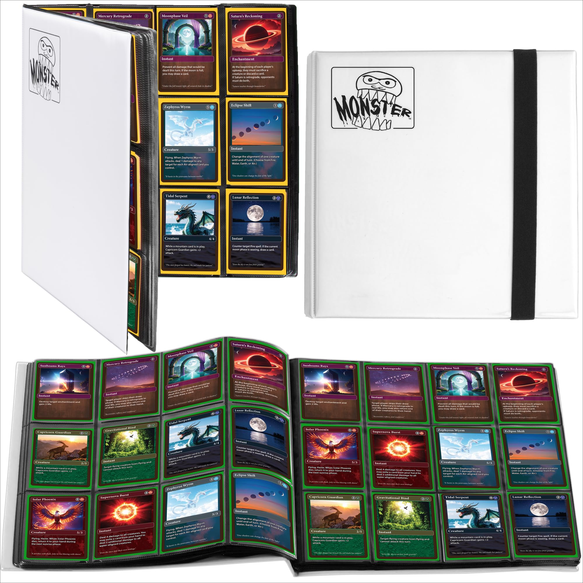 Amazon.com: Monster XL White Zodiac 12 Pocket Trading Card Album