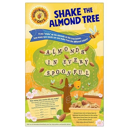 Miniatura 2 de Honey Bunches of Oats with Almonds - Cereal saludable para el corazón bajo en grasas hecho con cereales integrales caja de 18 onzas