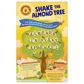 Honey Bunches of Oats with Almonds Breakfast Cereal, Almond Cereal with Oats and Granola Clusters, Family Size 18 oz Box