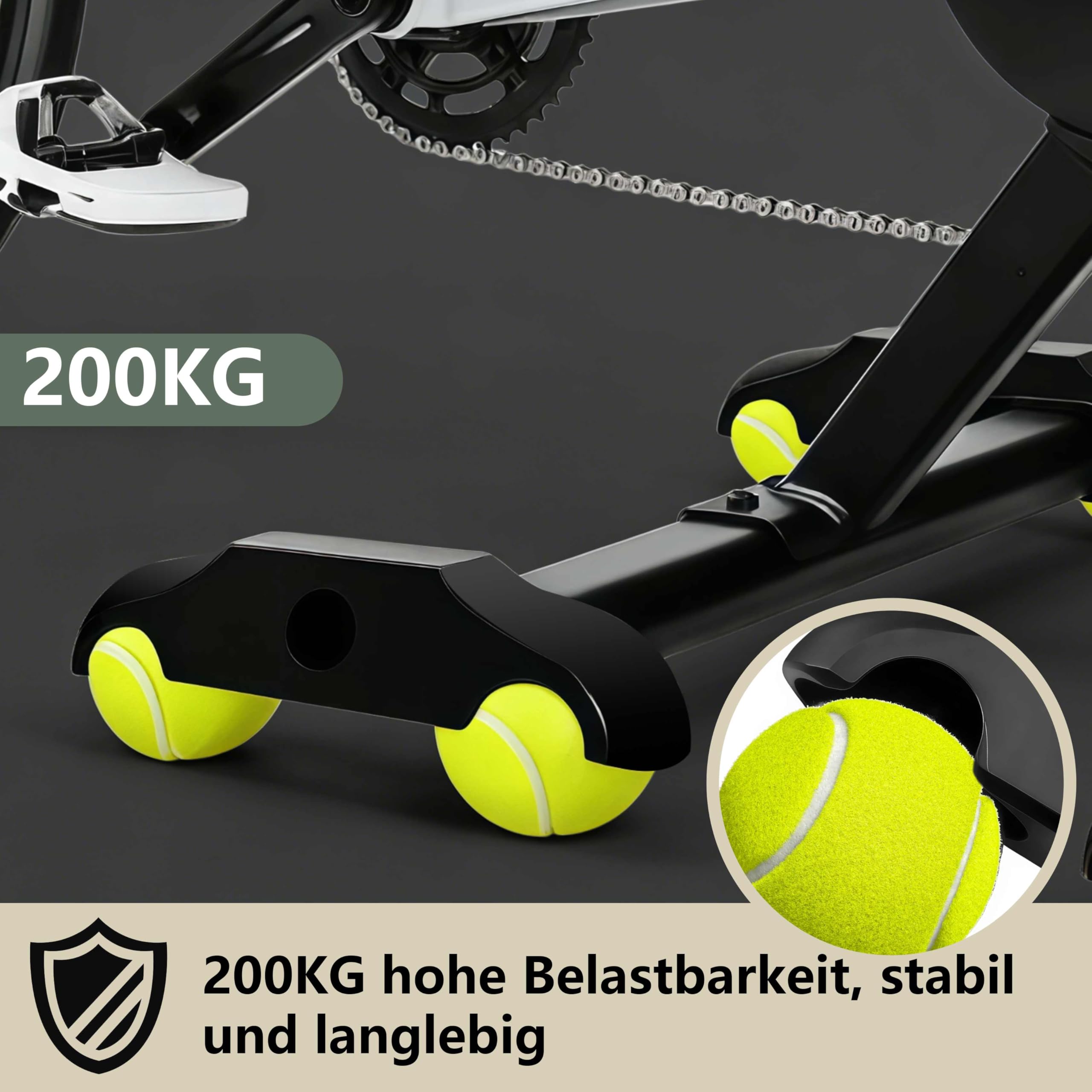 4 Stück Rocker Plate Füße mit 8 Tennisbällen, Snap Rocker Feet Adapter, Geräuschdämpfende Wippplatten Zubehör kompatibel mit Wahoo Kickr Core 2 Indoor Fahrradtrainer