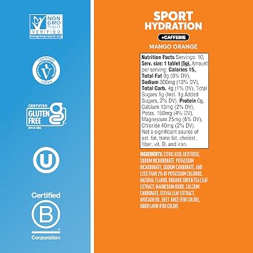 Nuun, Electrolyte Drink Tabs Energy Mango Orange, 8 Count, 1.9 Ounce