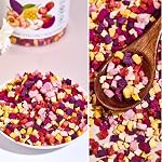 Freeze Dried Mixed Fruit Snacks - 4.23oz(120g) Crunchy Dried Fruit Mix with Strawberry, Dragon Fruit, Purple Sweet Potato, Mango, Peach, & Apple, Natural Healthy Dehydrated Fruits Snacks