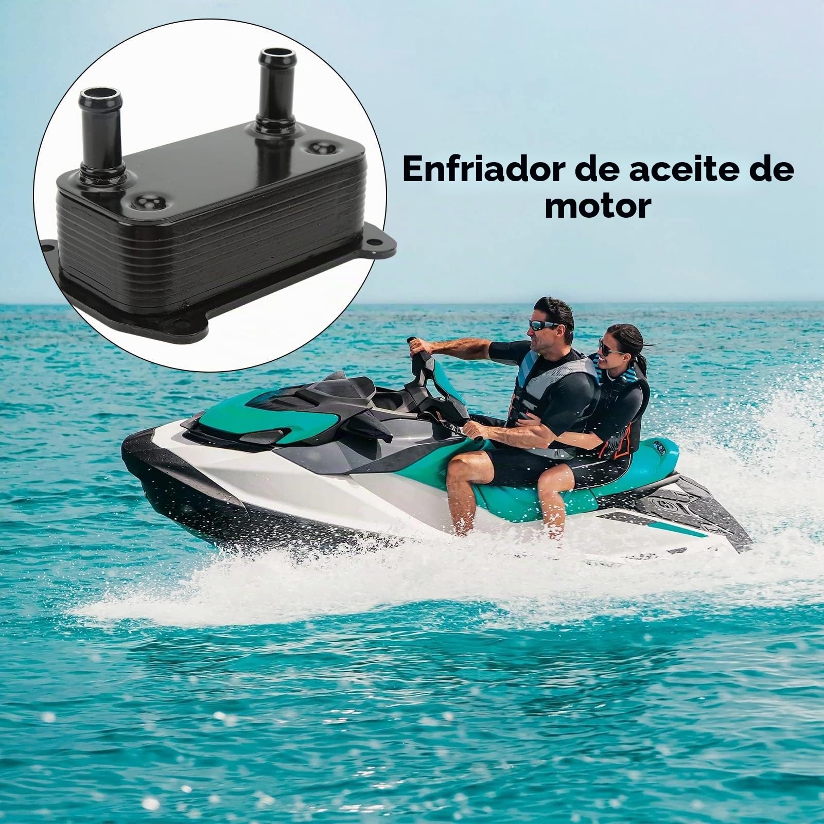 Enfriador de Aceite de Motor Sea‑Doo, Repuesto, Aleación de Aluminio, Rápida Disipación de Calor
